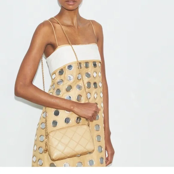 Tory Burch FLEMING SOFT CROSSBODY BAG NWT Vanilla Soft Serve - Picture 2 of 5